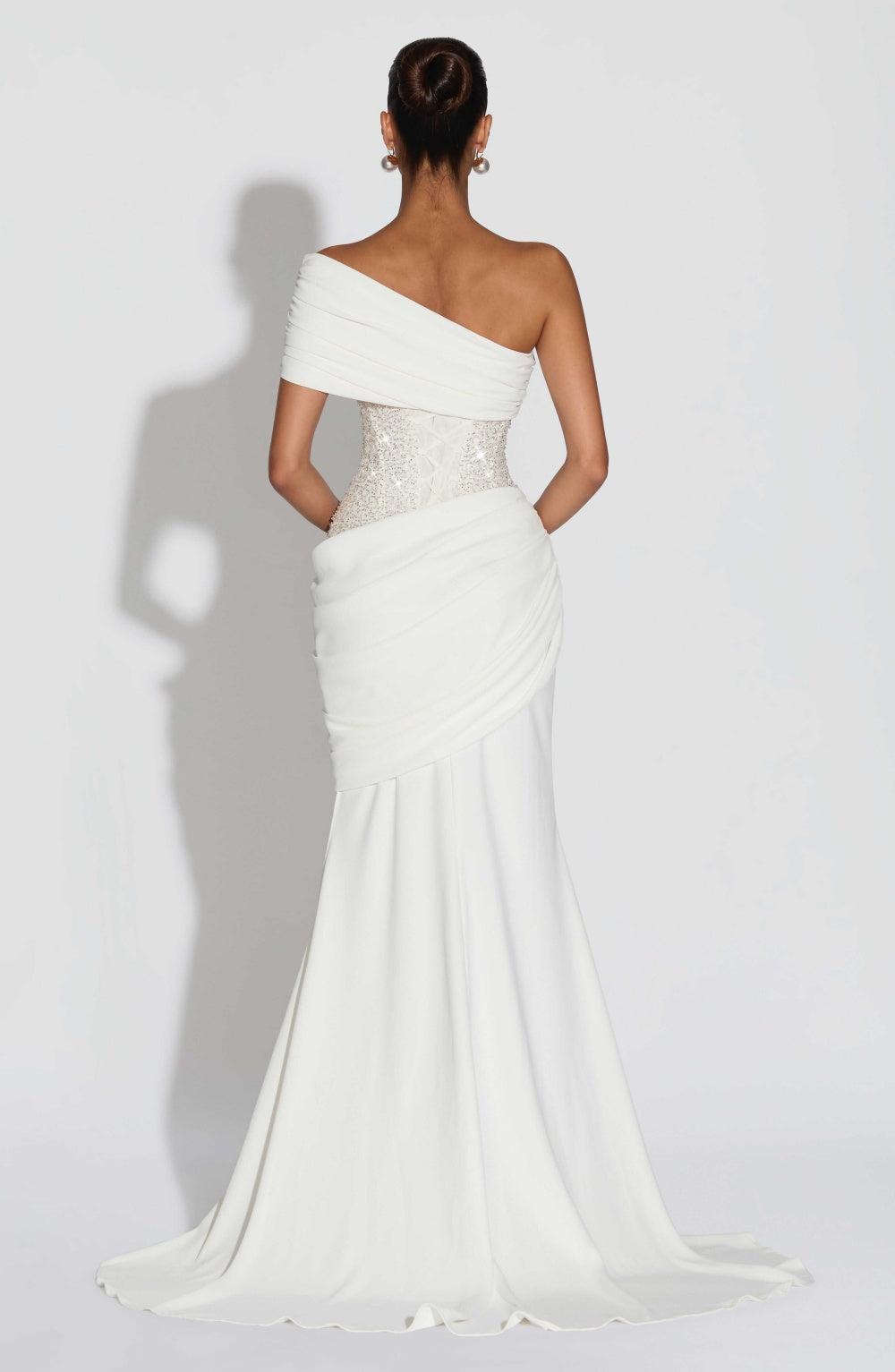 Selmori Cléa Asymmetric Off-Shoulder Maxi Dress