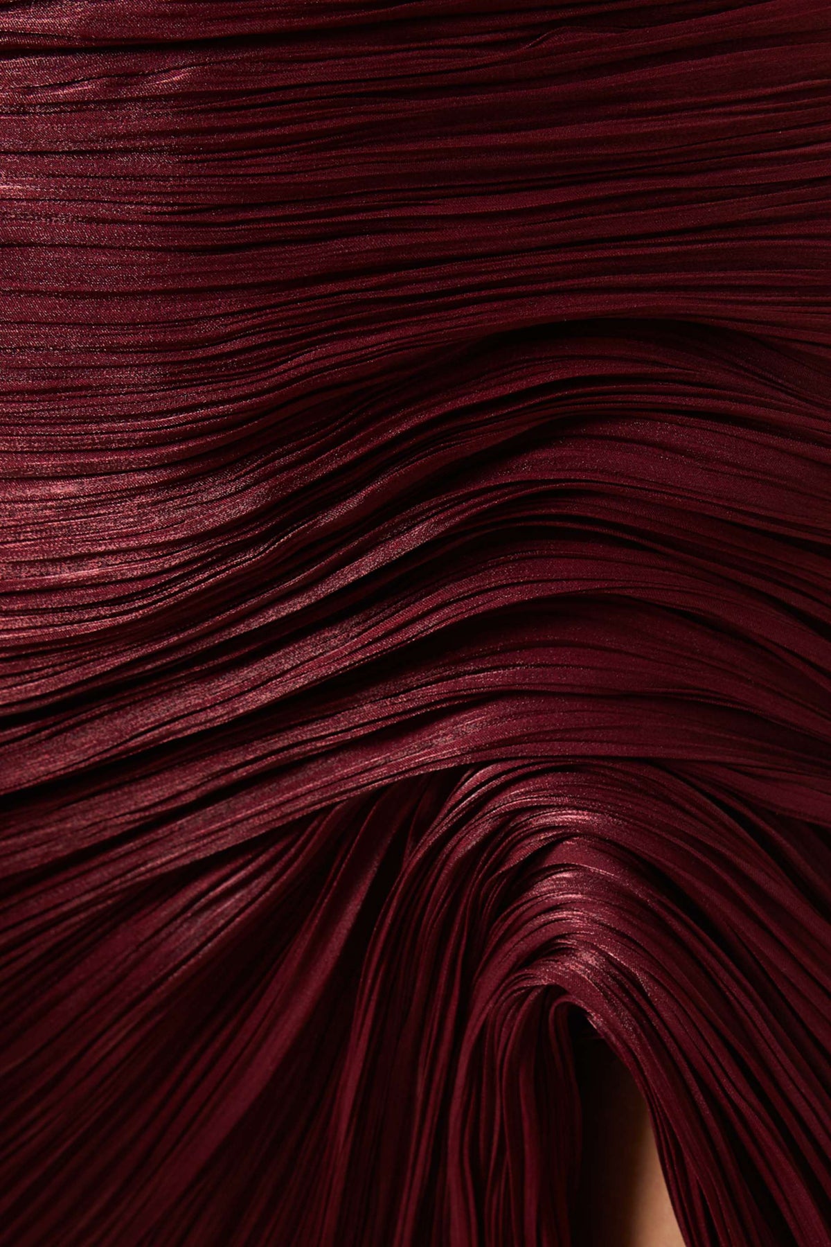Vandale Strapless High Slit Cape Maxi Dress / Burgundy
