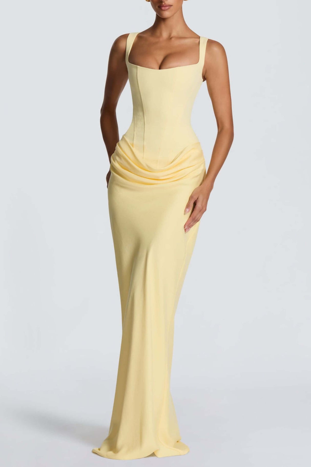 Hortense Sleeveless Square Neck Corset Maxi Dress