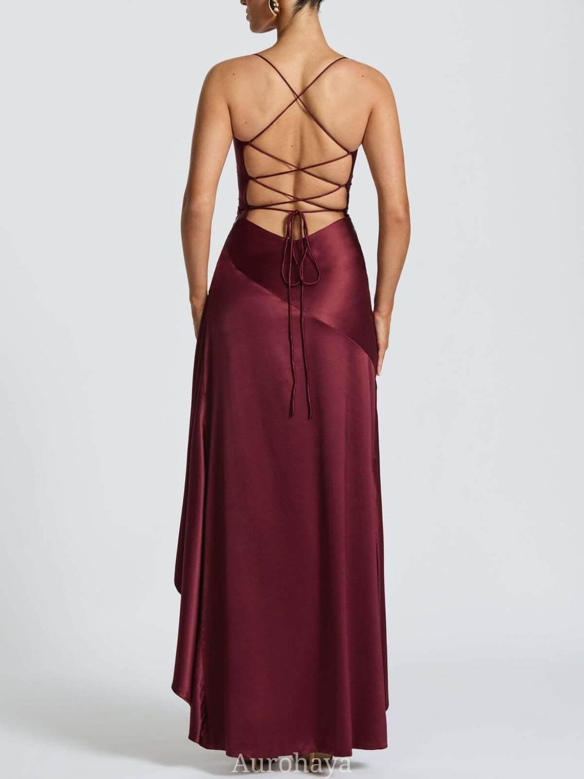 Selmori Delphine Spaghetti-Strap Ruffle Maxi Dress