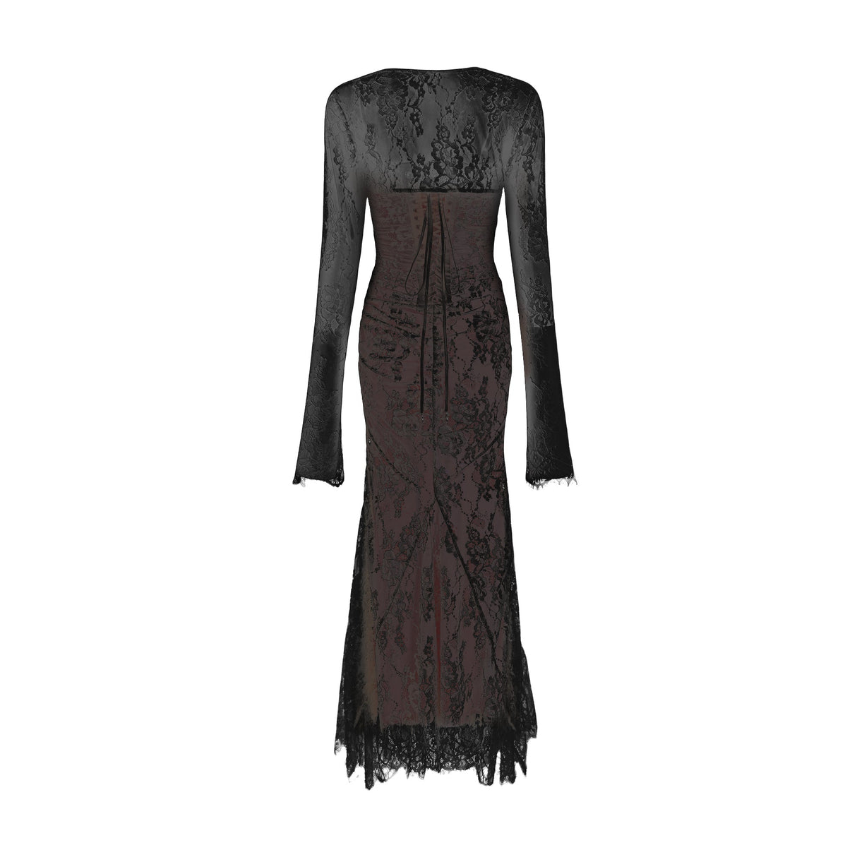 Symphonie Lace Square Neck Bodycon Maxi Dress
