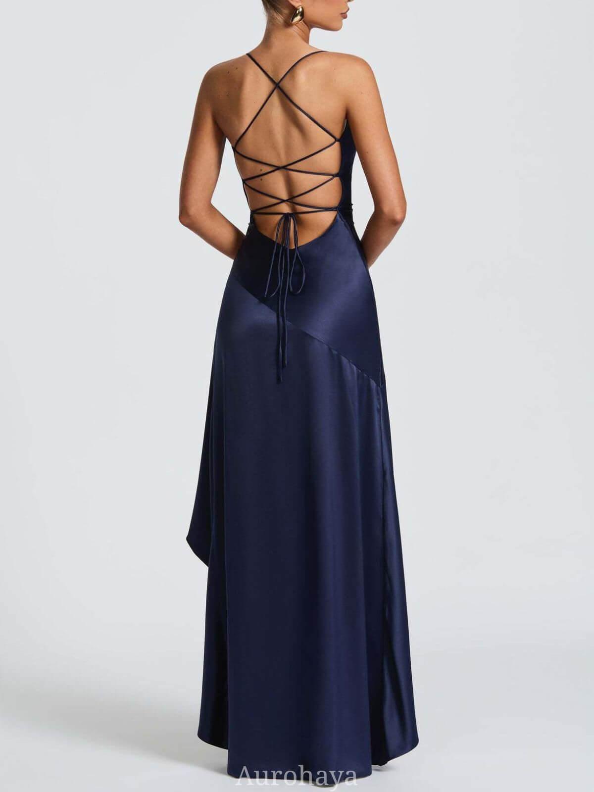 Selmori Delphine Spaghetti-Strap Ruffle Maxi Dress
