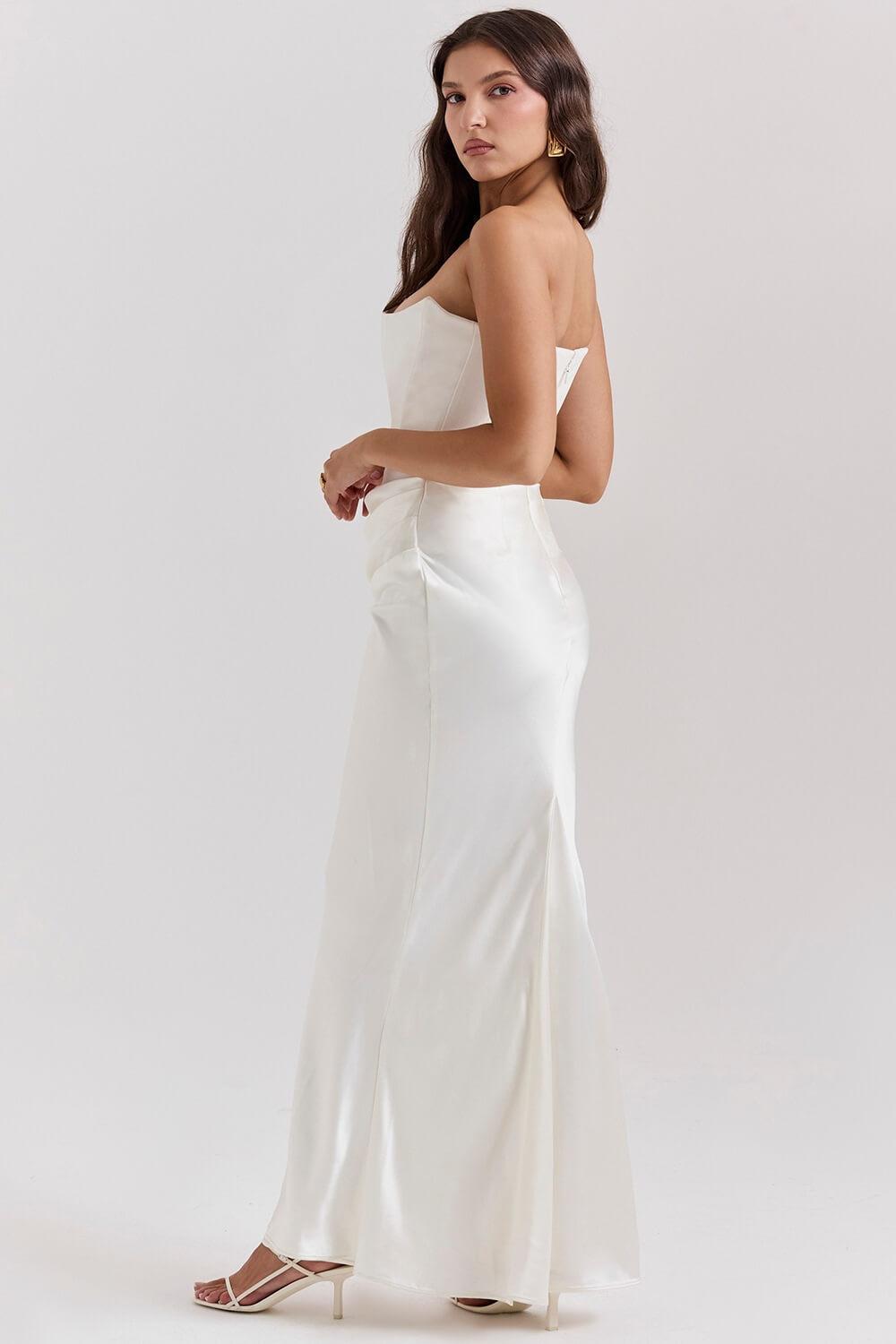 Selmori Vianne Off-Shoulder Corset Maxi Dress