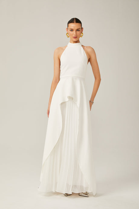 Selmori Juliette halterneck layered Maxi dress
