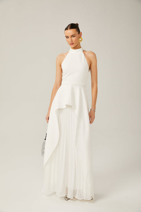Selmori Juliette halterneck layered Maxi dress