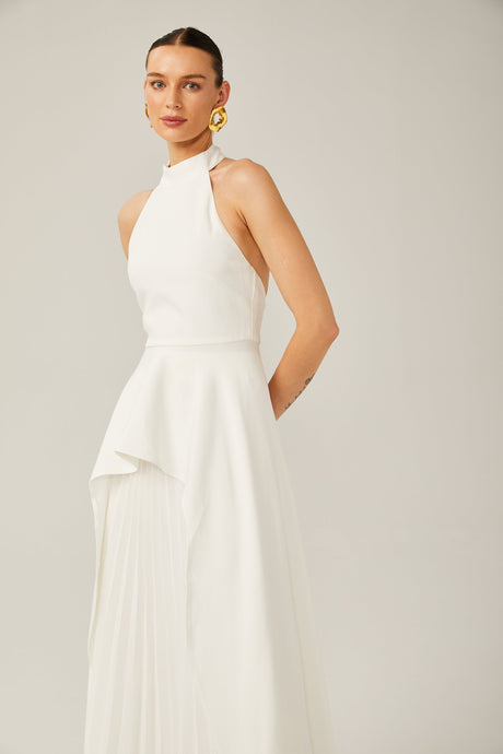 Selmori Juliette halterneck layered Maxi dress