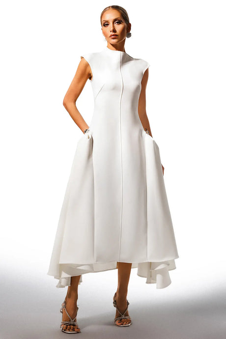 Selmori Signature Minimalist Maxi Dress White