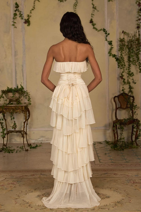 Selmori Justine Strapless Tiered Maxi Dress