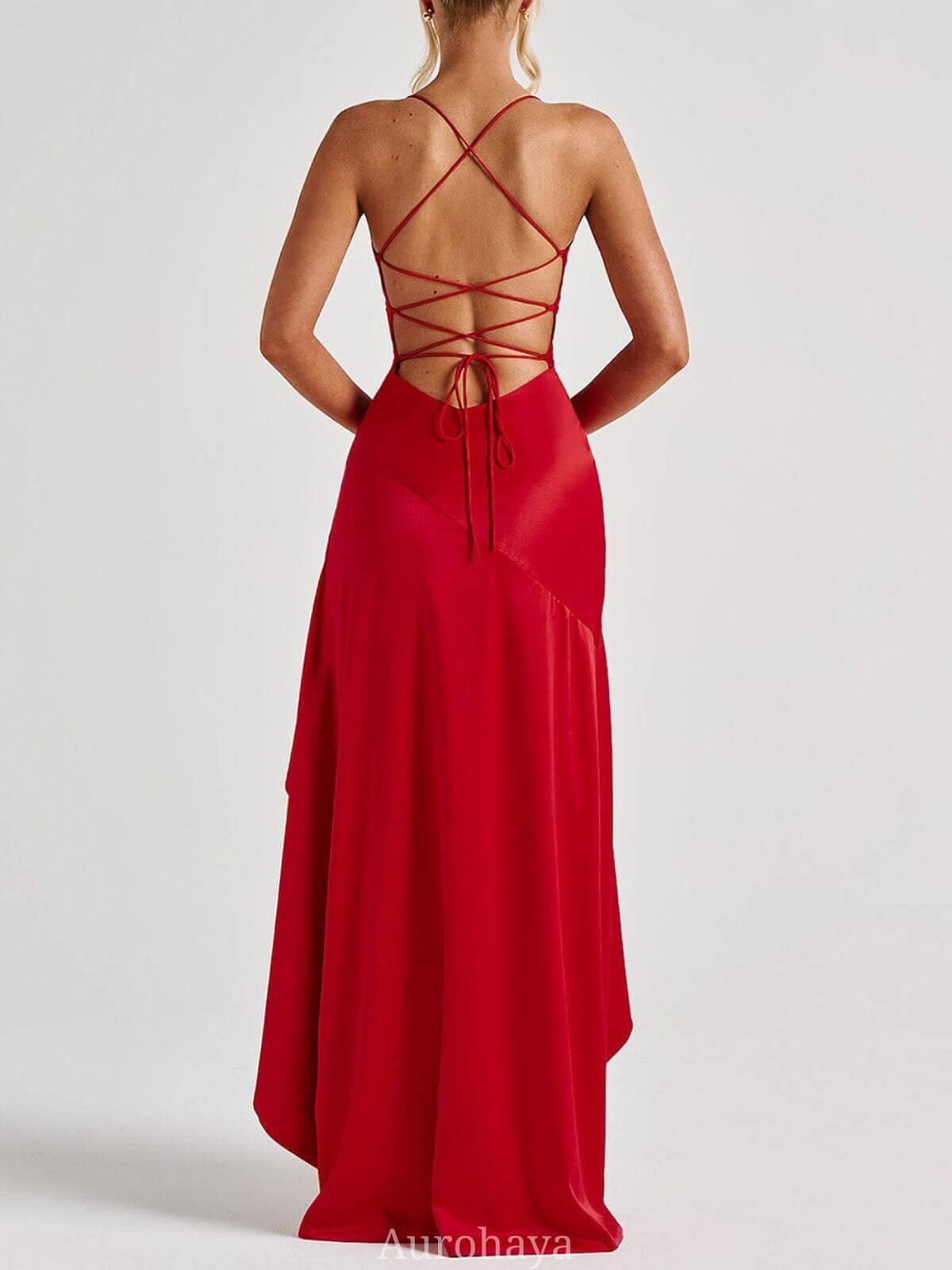 Selmori Delphine Spaghetti-Strap Ruffle Maxi Dress