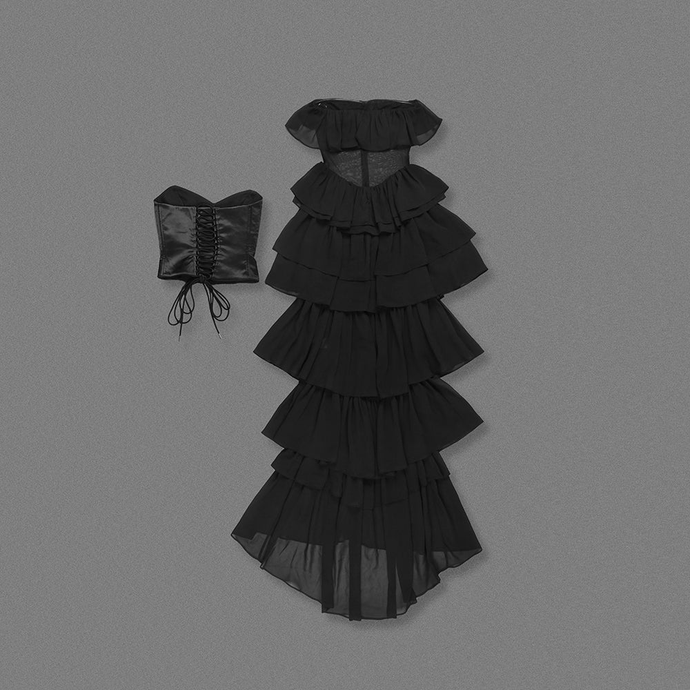 Selmori Justine Strapless Tiered Maxi Dress