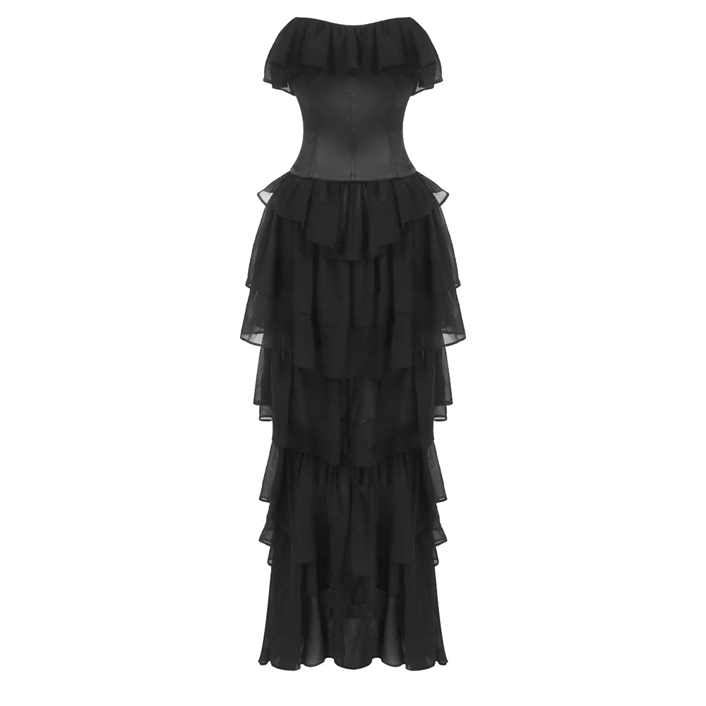 Selmori Justine Strapless Tiered Maxi Dress