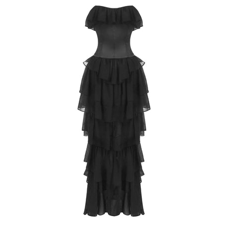 Selmori Justine Strapless Tiered Maxi Dress