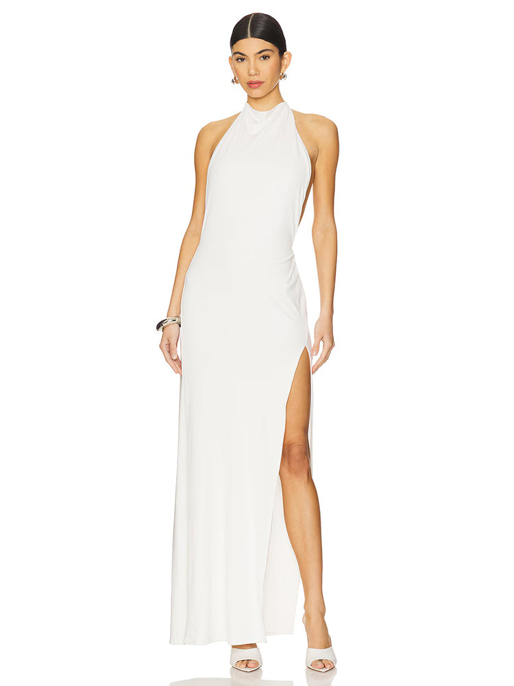 Selmori Aliénor Halter Backless Maxi Dress