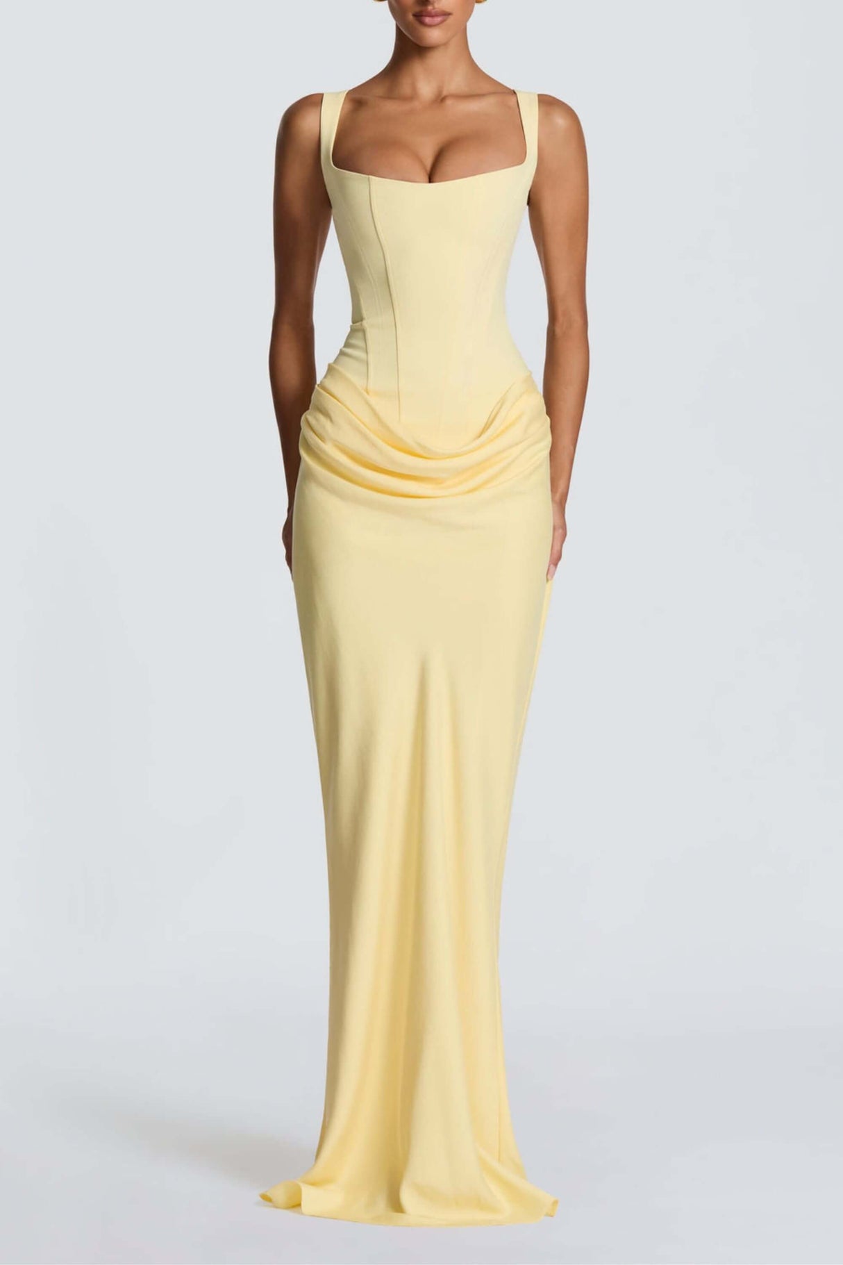 Hortense Sleeveless Square Neck Corset Maxi Dress