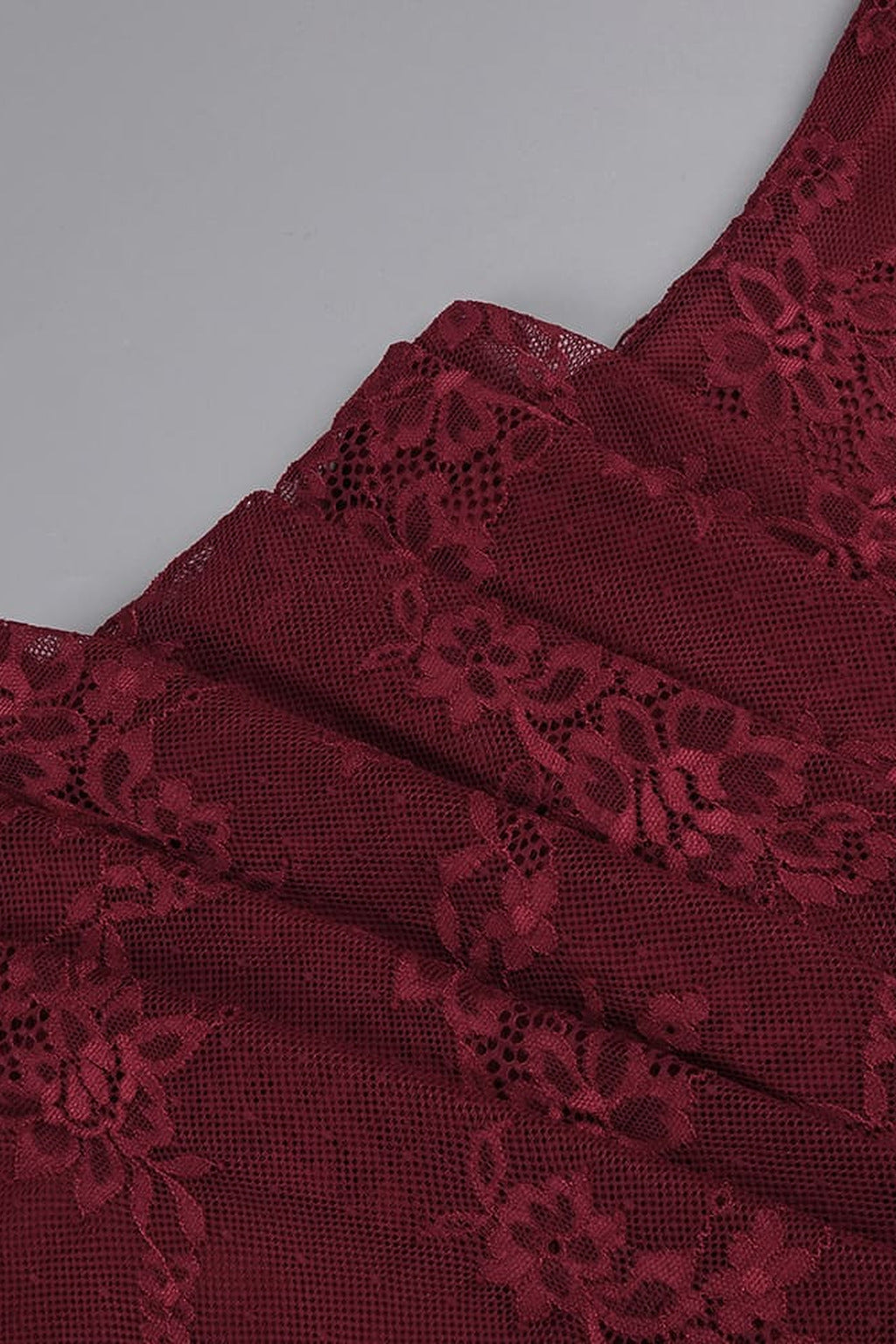 Angélique One Shoulder Draped Lace Maxi Dress - Red_-_selmori.com_-_10