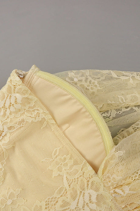 Angélique One Shoulder Draped Lace Maxi Dress - Yellow_-_selmori.com_-_23