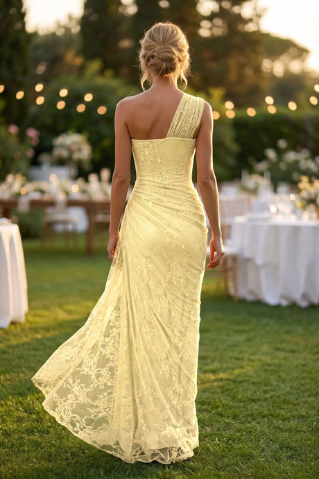 Angélique One Shoulder Draped Lace Maxi Dress - Yellow_-_selmori.com_-_26