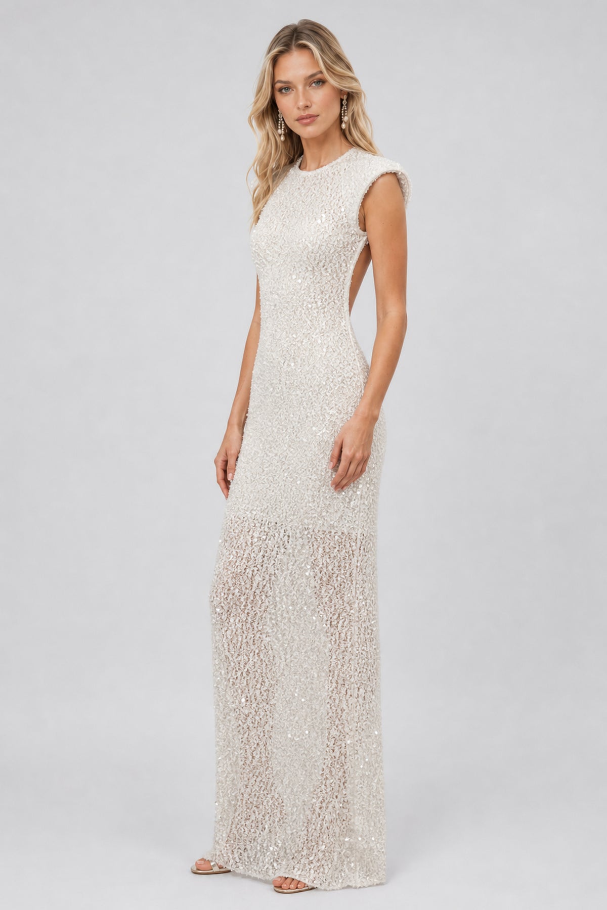 Caliste Sequin Cap-Sleeve Open-Back Maxi Dress - White_-_selmori.com_-_05