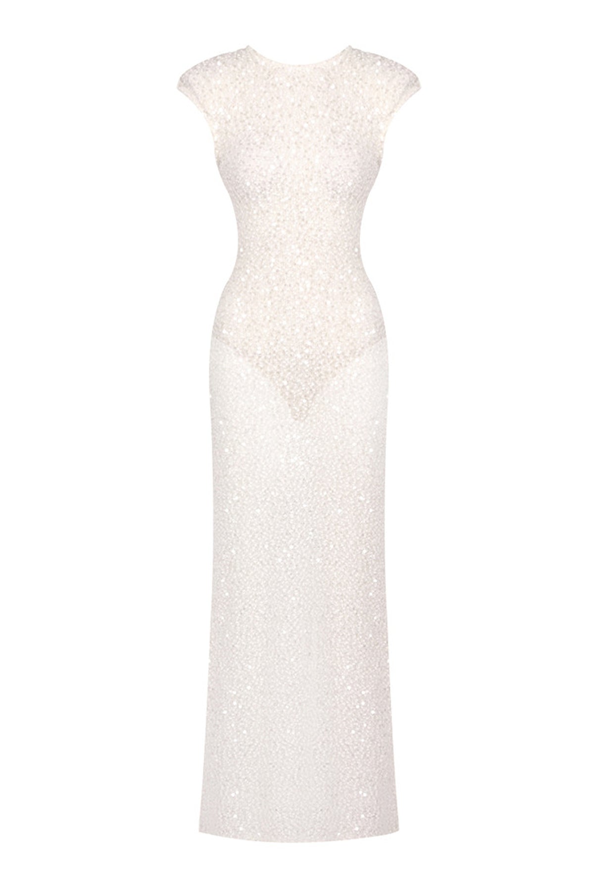 Caliste Sequin Cap-Sleeve Open-Back Maxi Dress - White_-_selmori.com_-_11