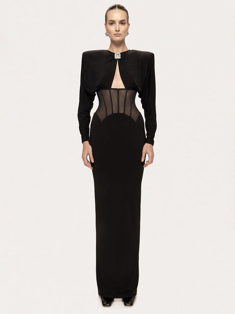 Selmori Raphaëlle Diamond Mesh Maxi Dress