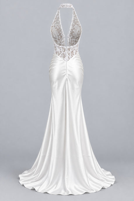 Cyréliane Halter Lace Satin Fishtail Maxi Dress - White_-_selmori.com_-_04