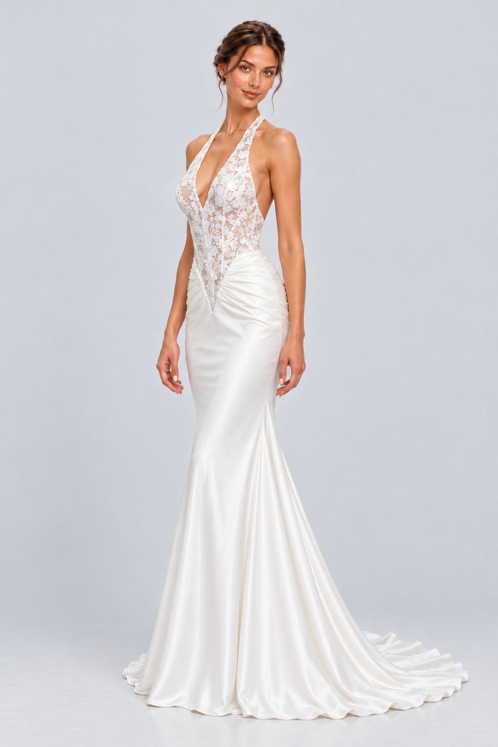Cyréliane Halter Lace Satin Fishtail Maxi Dress - White_-_selmori.com_-_05