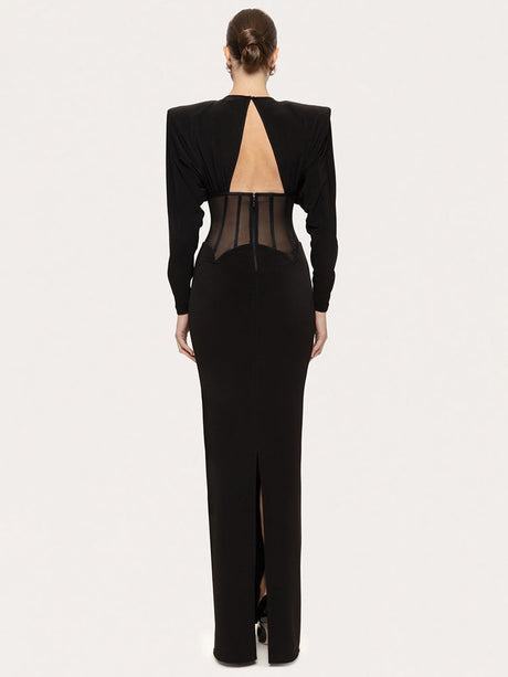 Selmori Raphaëlle Diamond Mesh Maxi Dress