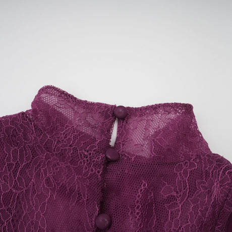 Selmori Célestine Magenta Lace Bodice Ruched Maxi Dress