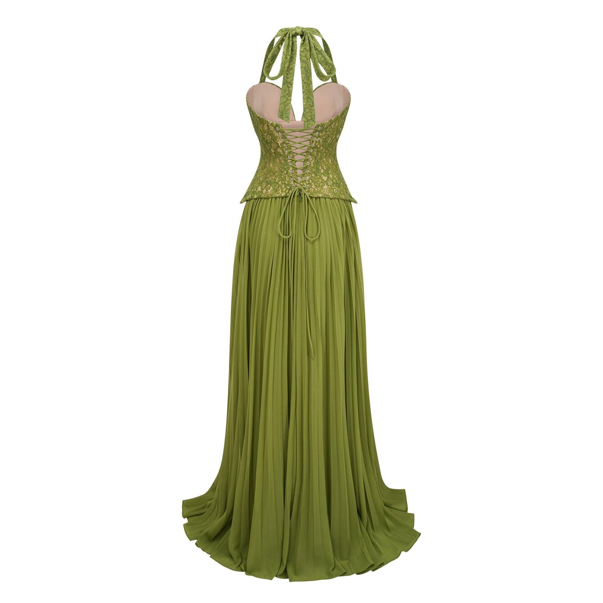 Selmori Isaline Emerald Corset Maxi Dress