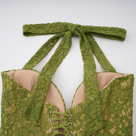 Selmori Isaline Emerald Corset Maxi Dress