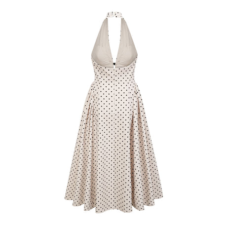 Selmori Estelle White Polka Dot Midi Dress