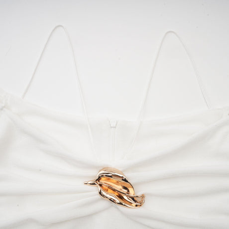 Selmori Noémie off-shoulder panelled maxi dress in White