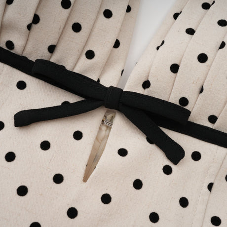 Selmori Estelle White Polka Dot Midi Dress