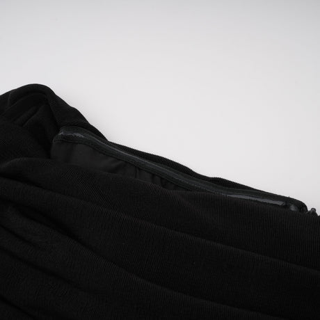 Selmori Anaïs Black Off Shoulder Polished Midi Dress