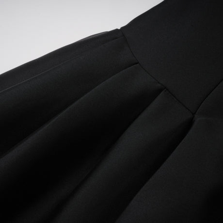 Selmori Anaïs Black Off Shoulder Polished Midi Dress