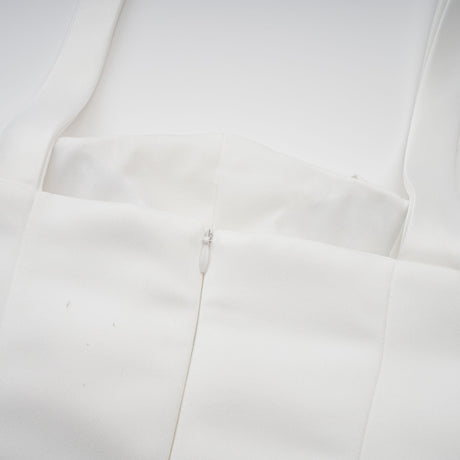 Selmori Aurélie white halterneck ruffled mini dress