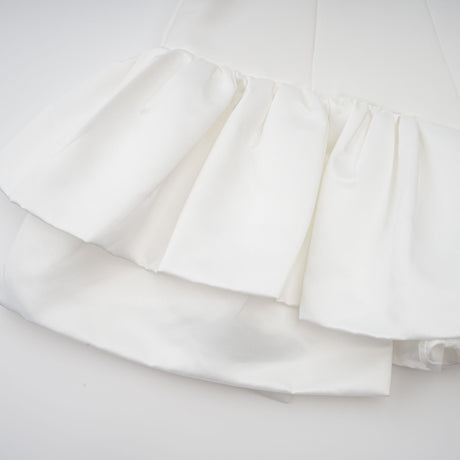 Selmori Aurélie white halterneck ruffled mini dress