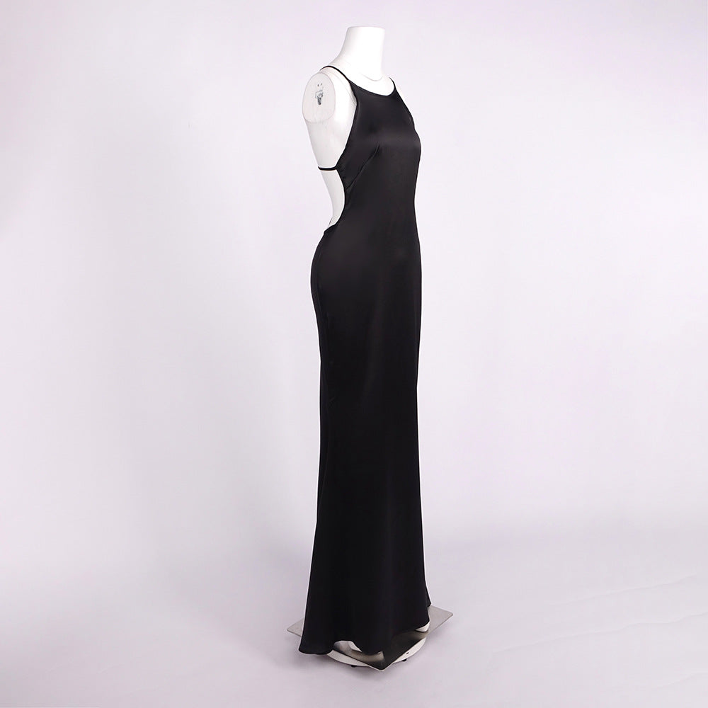 Désir Beaded Backless Maxi Dress Black