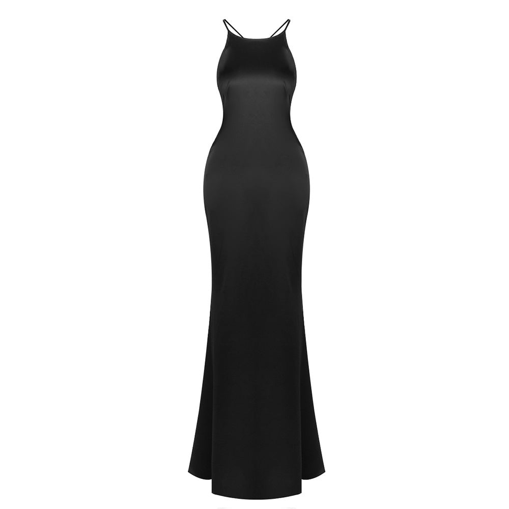 Désir Beaded Backless Maxi Dress Black