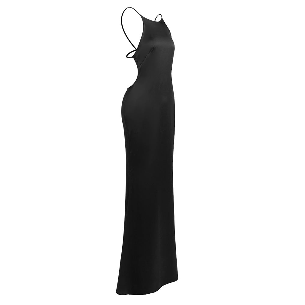 Désir Beaded Backless Maxi Dress Black