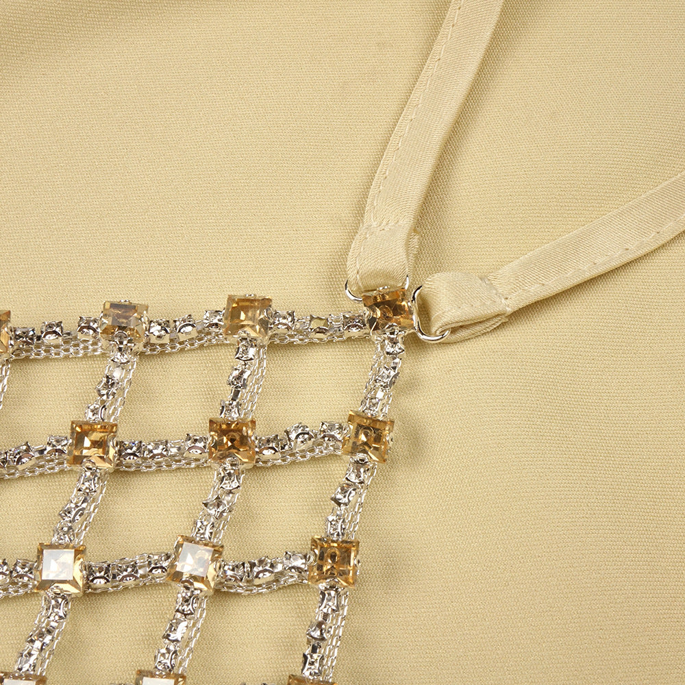 Désir Beaded Backless Maxi Dress Gold