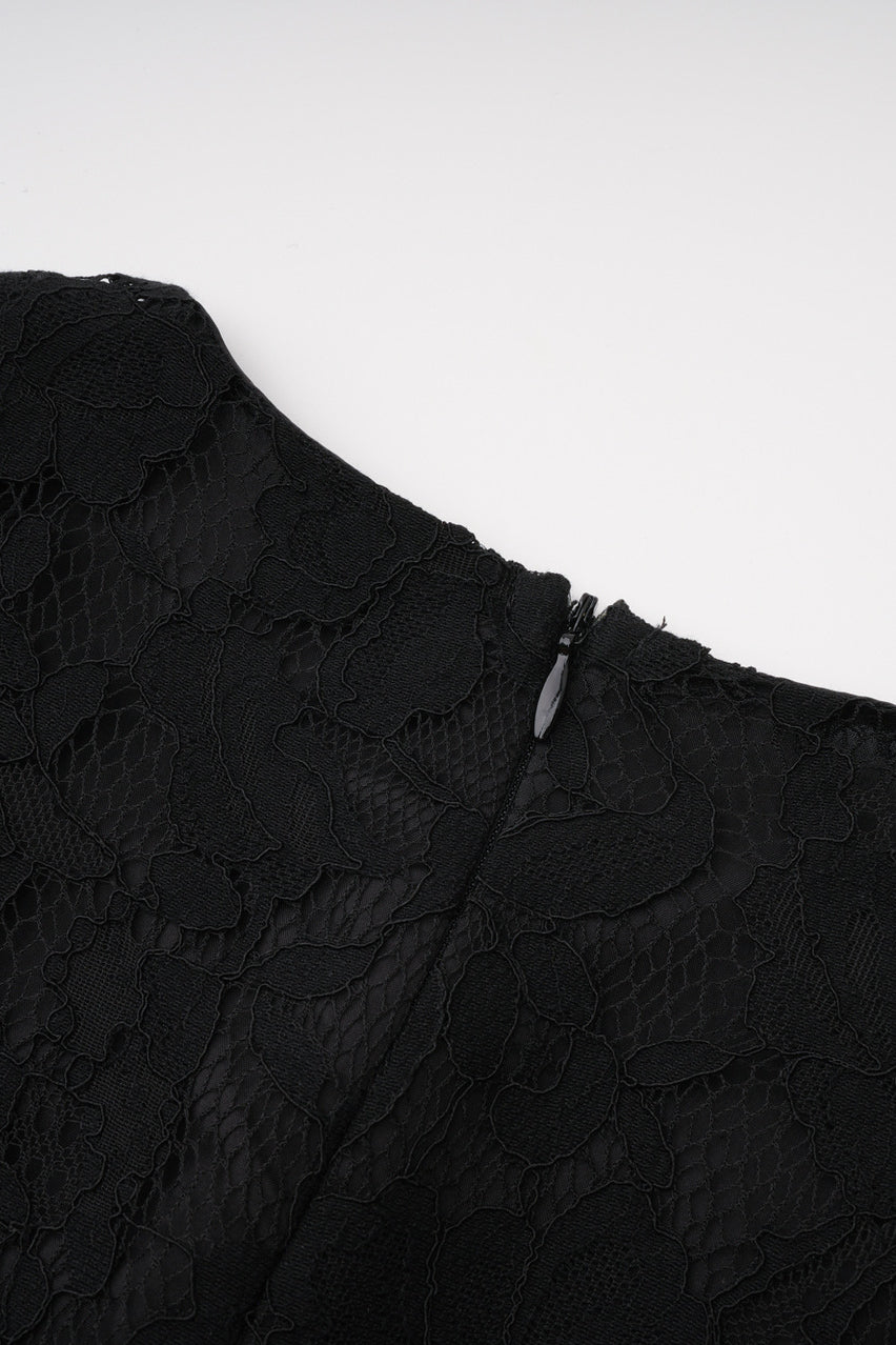 Élodiane Jewel-Button Bell-Sleeve Lace Maxi Dress - Black_-_selmori.com_-_14