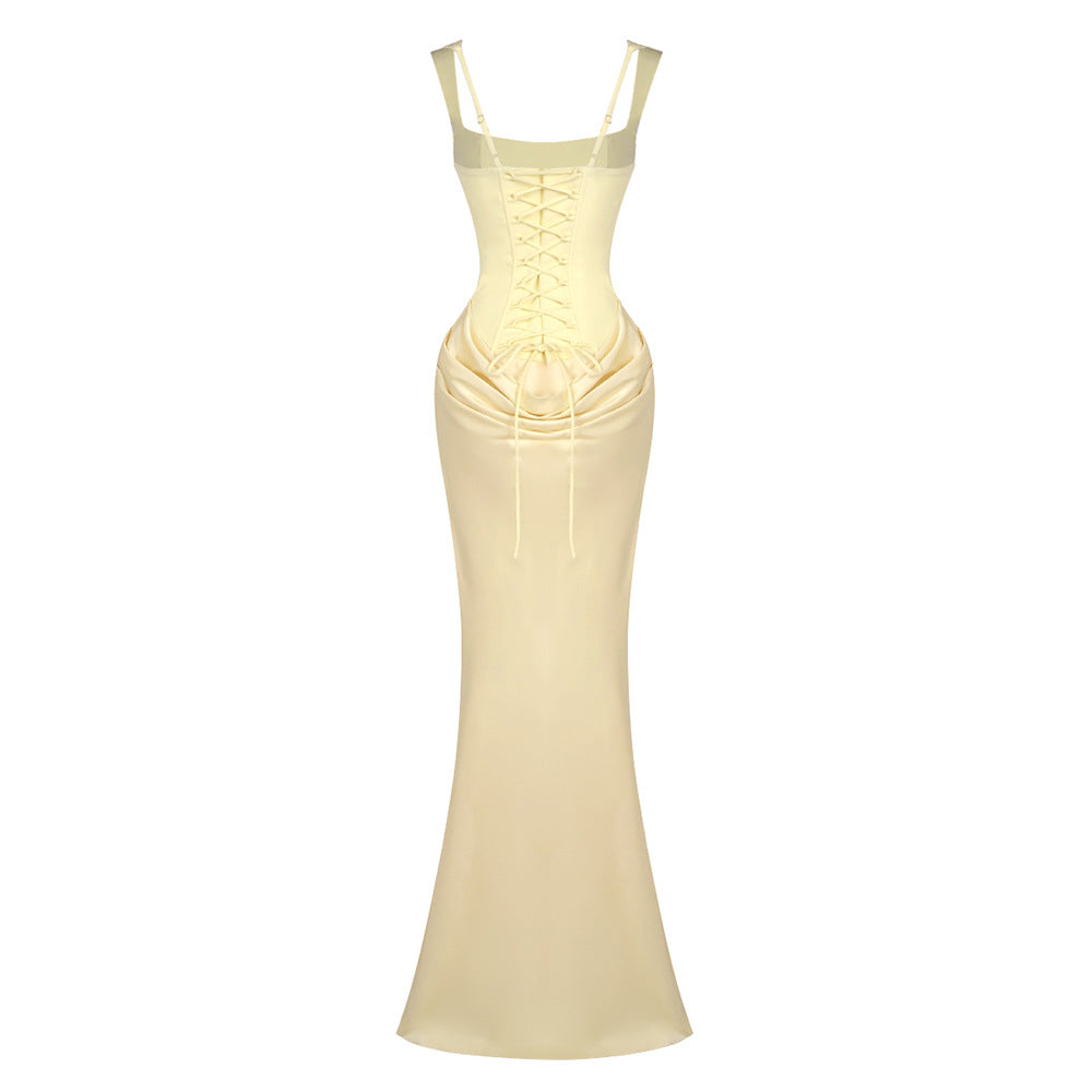 Hortense Square Neck Corset Maxi Dress