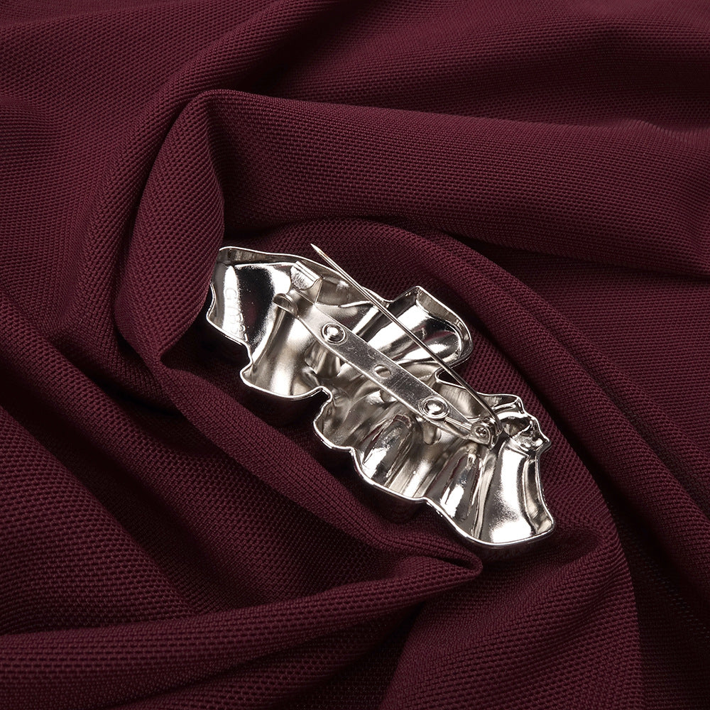 Instinct One Shoulder Draped Ruched Mini Dress Burgundy