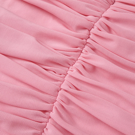 Instinct One Shoulder Draped Ruched Mini Dress Pink