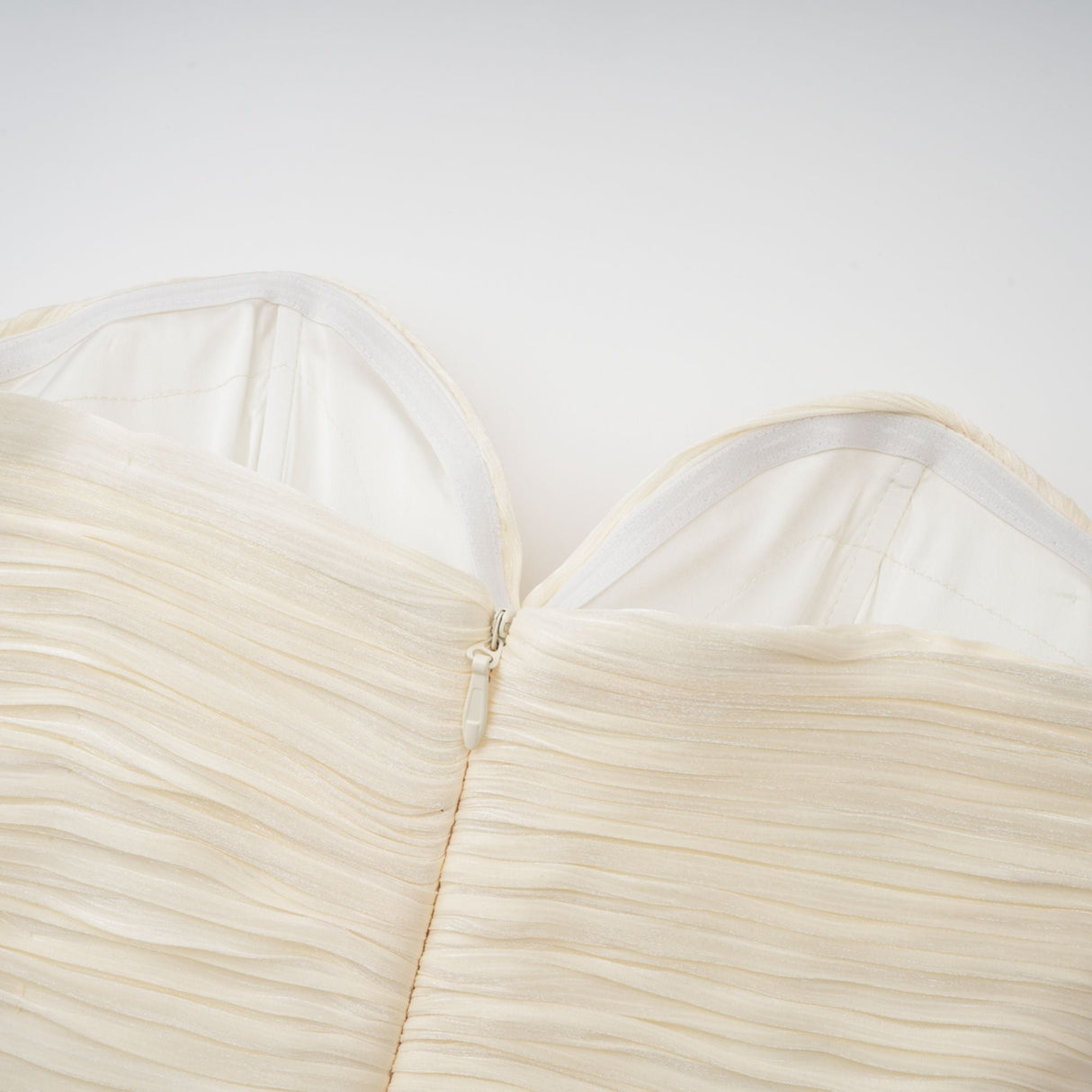 Mina Strapless Sweetheart Ruched Maxi Dress / Champagne