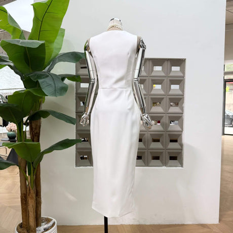 Malaury Square Neck Sleeveless Midi Dress