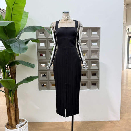 Malaury Square Neck Sleeveless Midi Dress