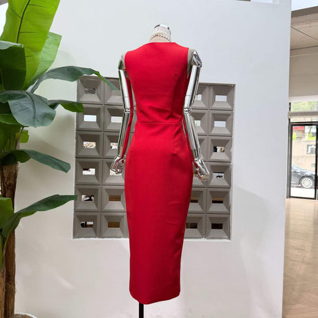 Malaury Square Neck Sleeveless Midi Dress