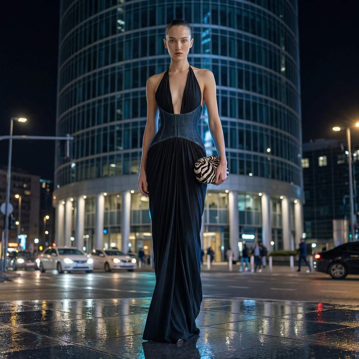 Diane Halter Corset Maxi Dress